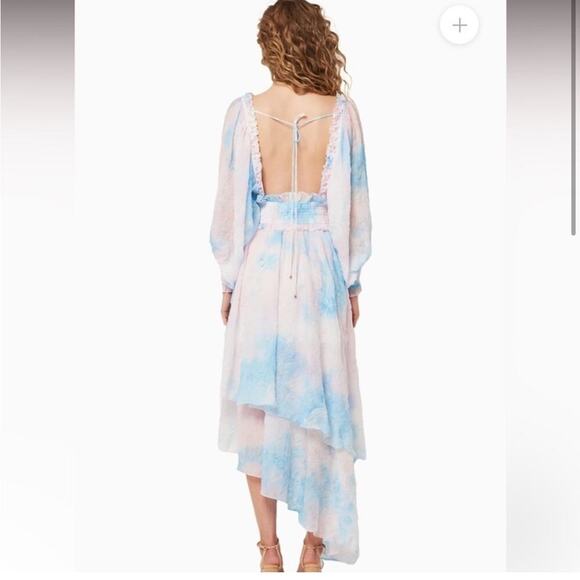 elliatt envisage pink & blue multicolored high-low midi dress size XXS NEW - Picture 10 of 11